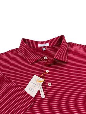 Peter Millar Crown Sport Summer Comfort Mens Golf Polo XXL 2XL Red Striped NWT
